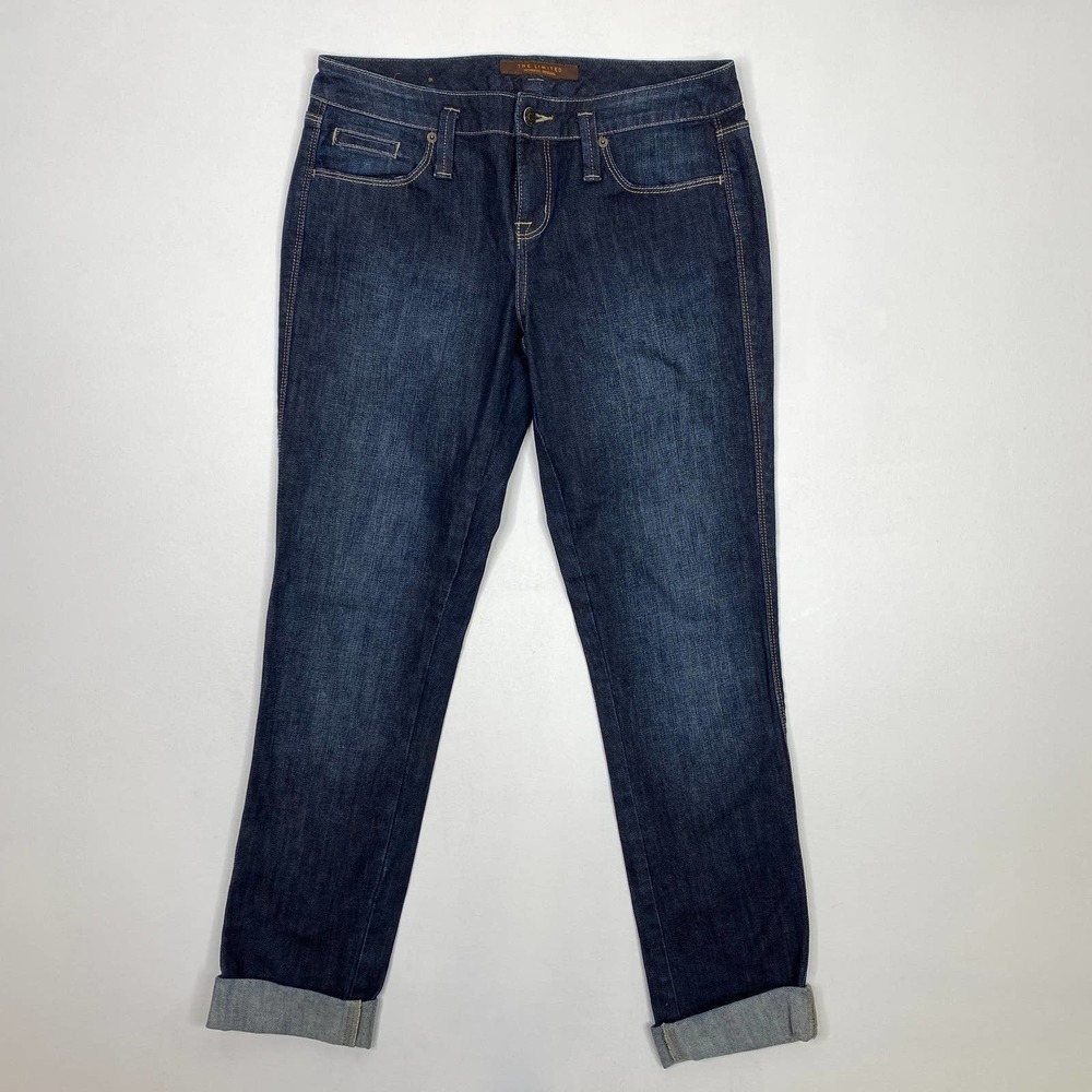 The Limited Dark Wash Cuffed Ankle Jeans